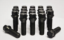 20 x M14 x 1.5, 35mm Thread, Tapered Wheel Bolts (Black)