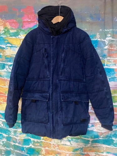 Zara denim mid length puffer - zara,