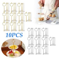 10Pcs 3Tiers Cake Plate Cupcake Stand Rack Fittings Handle Rod For Wedding Party