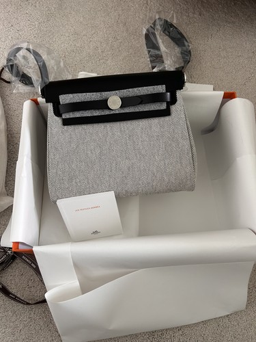 Hermes herbag écru noir - hermes, /