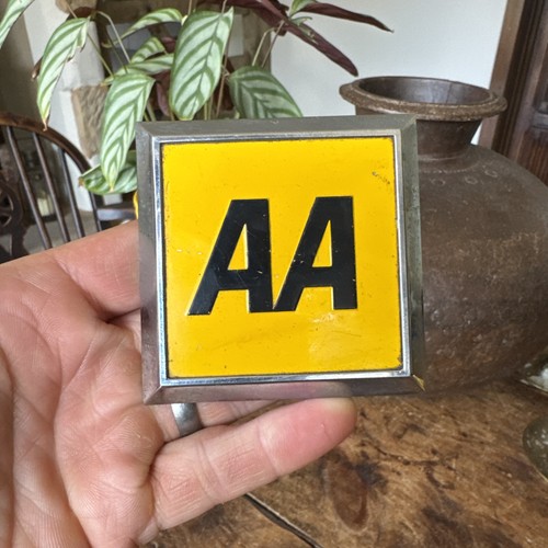 Vintage square car badge - vintage, aa