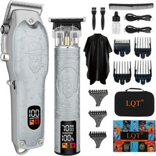 Rechargeable Professional Hair Clippers Beard Trimmer Men LED Display USB Type-C