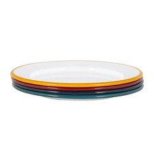White Enamel Side Plates Metal