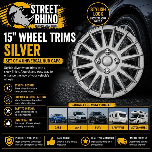 Silver wheel trims covers - silver,