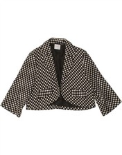 OASIS Womens Bolero Jacket UK 14 Medium Black Check Cotton CB96