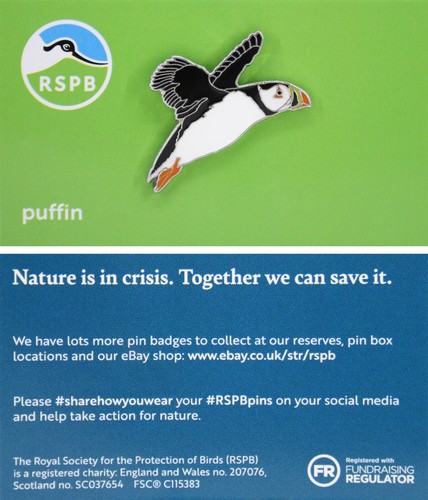 Rspb pin badge niic puffin - rspb,