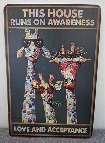 Giraffe autism awareness metal - giraffe,