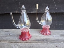 Pair of Victorian cranberry