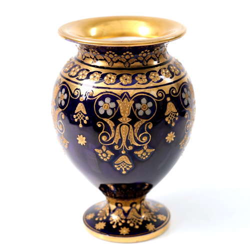 Coalport china jewelled vase - coalport,