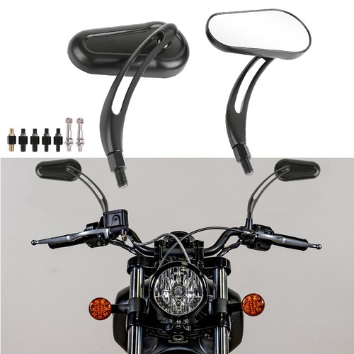 Black motorcycle side mirrors - black,
