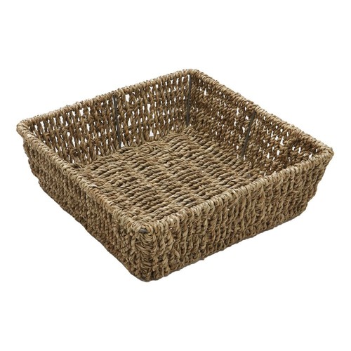 Square seagrass storage basket - square,