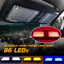 86LED Car Strobe Light Emergency Warning Lamp Shield Visor 12 Flashing Pattern 