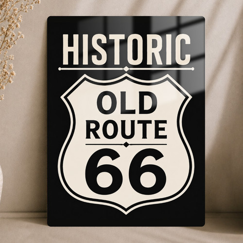 Old route metal - old, sign