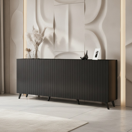 Bali matte black slatted - matte, 4