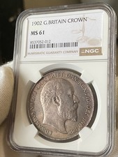 Rare Currency Crown 1902 MS61 King Edward VII NGC Silver Coin