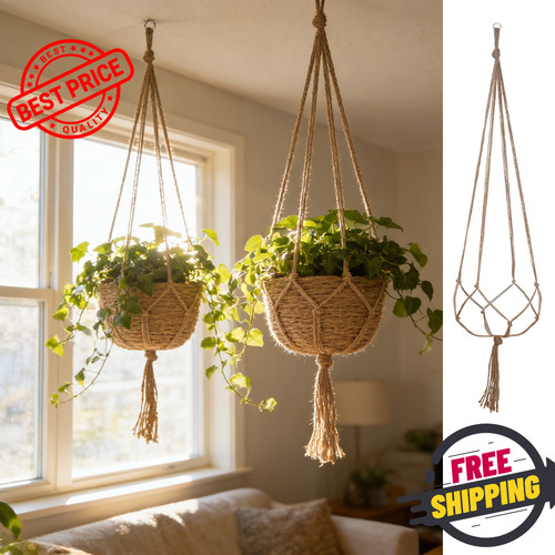 Macrame plant hanger jute rope - plant,