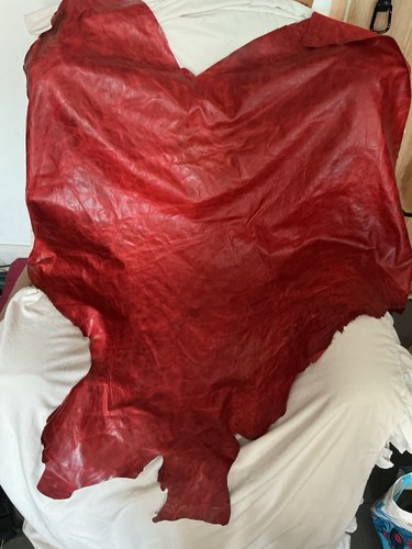 Genuine leather hide skin red - leather,