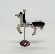 Vintage Dollhouse Miniature Hand Painted Porcelain Carousel Horse 1"