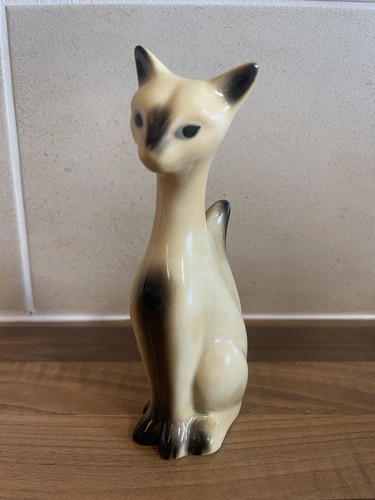 Vintage ceramic siamese cat - vintage,