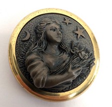 Vintage Zodiac Virgo Stuart Houghton Bronze Brass Paperweight Made in England S9