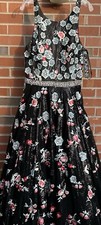 Jovani Floral Print Gown Black