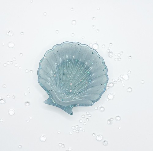 Handmade epoxy resin blue grey - epoxy,