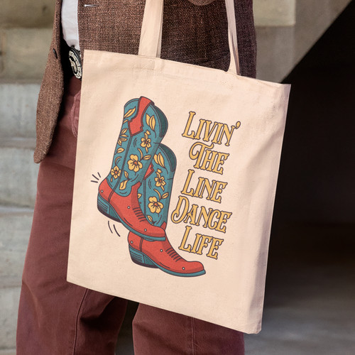 Cowboy boots tote - -, line