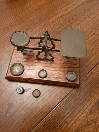 Antique brass postal - brass, scales