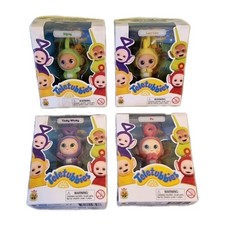 TELETUBBIES ● Set Of 4 ● 2.5" Figures ● Flocked ● Dipsy, Laa-Laa, Po & Tinky Win
