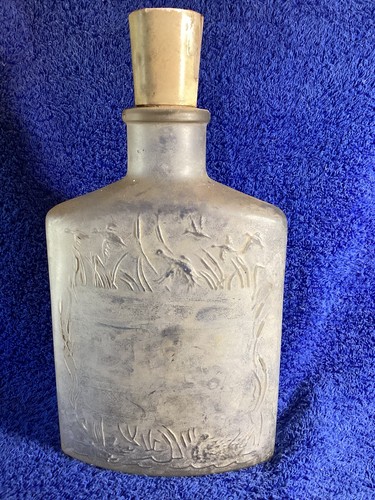 Vintage decanter with ducks - with,