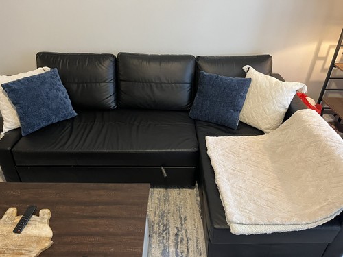 Leather sleeper couch - leather,