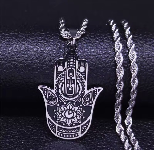 Hamsa hand necklace - hand,