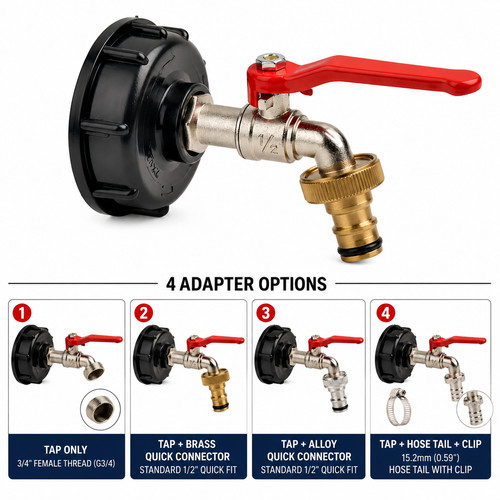 Ibc tank adapter - connector, to