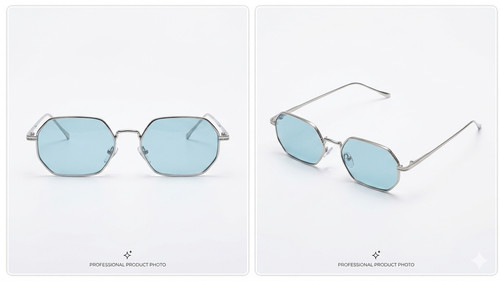 Retro octagon metal sunglasses - metal,