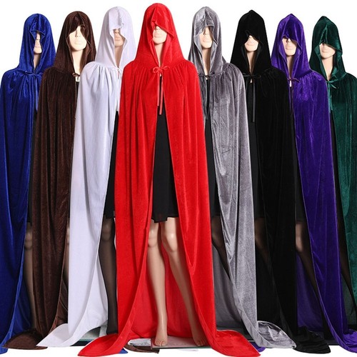 Halloween hooded velvet cloak - hooded,