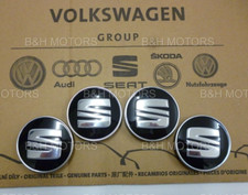 NEW GENUINE SEAT ALLOY WHEEL CENTRE CAPS x 4 GLOSS BLACK / ALU. 5F0601171 CBX