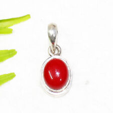 925 Sterling Silver Coral Necklace Handmade Jewelry Birthstone Necklace