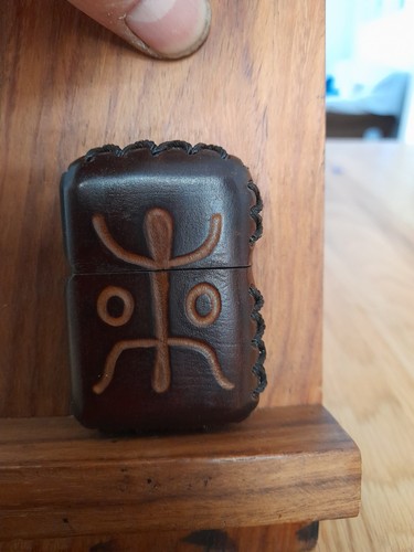 Zippo custom hand - , leather
