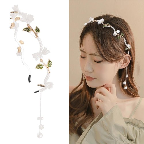 White flower headband - white,