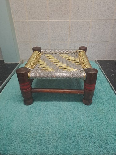 Wooden indian small footstool - wooden,