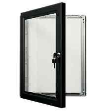A1A2 Black Outdoor Lockable Display Case Box Poster Menu Holder Notice Board 