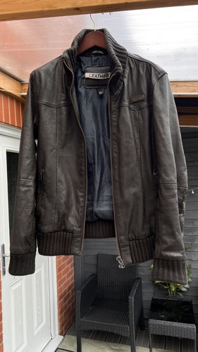 Superdry brown leather - superdry, bomber