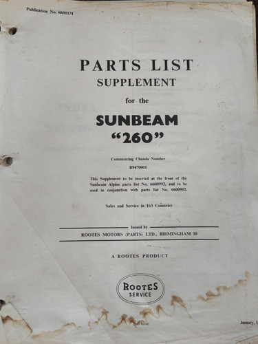 Sunbeam tiger 260 - sunbeam, original