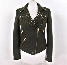 Zara Basic Khaki Studded Military Jacket Size Small 