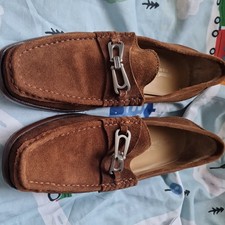 Samuel Windsor Brown Mens Slip-On Suede Shoes Loafers/Moccasins UK Size 9