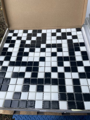 Checkerboard glass mosaic - checkerboard,