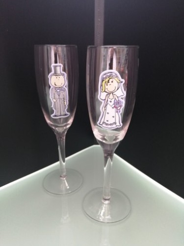 Wedding champagne flutes - champagne,