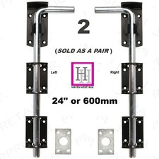 2 x 24" HEAVY DUTY STABLE DROP BOLT DOOR GATE GARAGE SHED SLIDING PADBOLT open