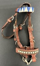 Vintage Miniature Horse Halter Bridle Tack Leather Metal Bit Salesman Sample