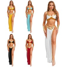 UK Womens Pcs Cleopatra Egyptian Costume Belly Dance Sets Ancient Egyptian Queen